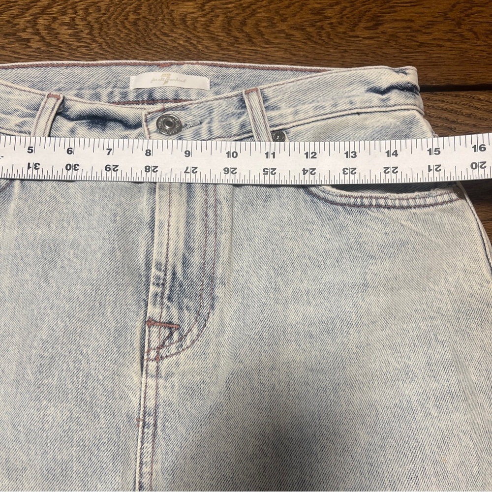 7 For All Mankind Women Light Blue Wash Denim Mini Skirt Sz. 26 - Picture 3 of 9